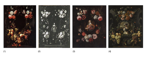 Ghirlanda di fiori con cartiglio